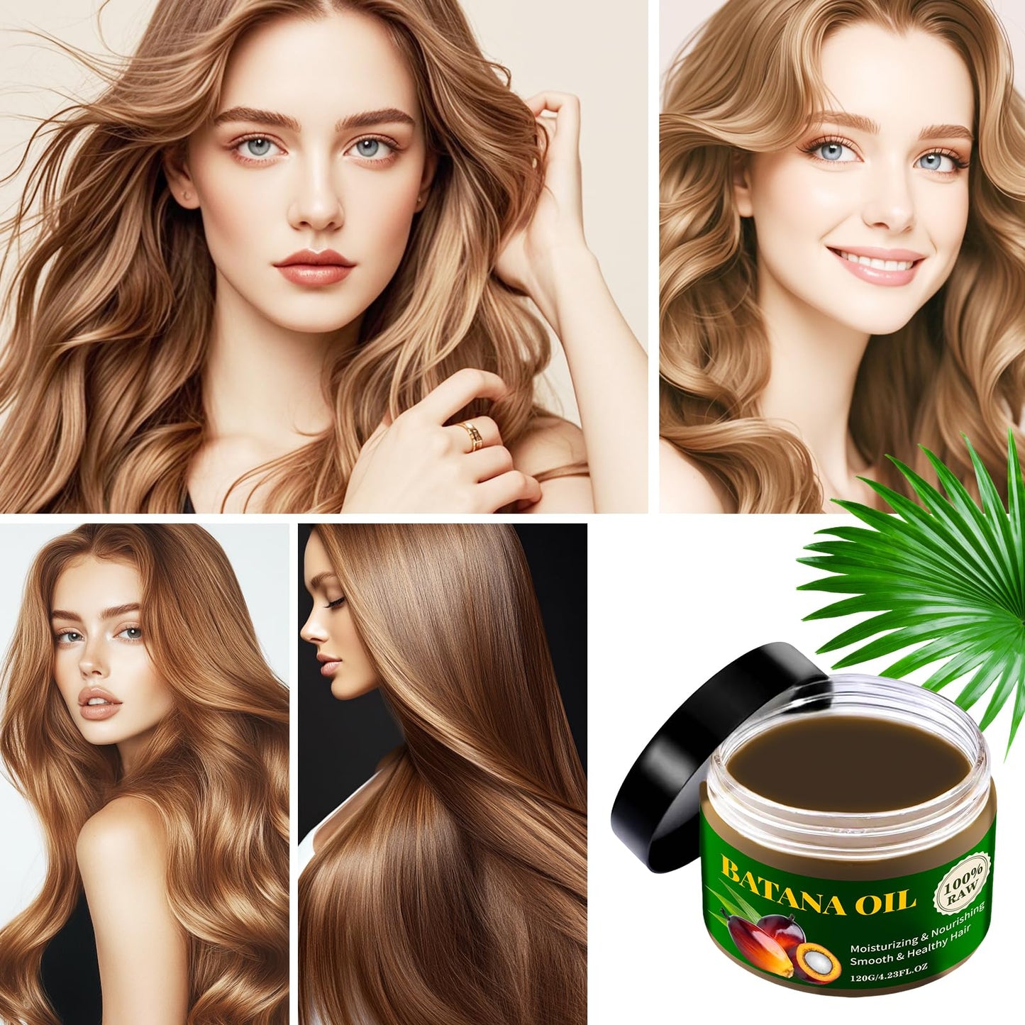 YAFUSIPE Batana Oil Paste For Hair Growth Treatment, Dr. Sebi Cold Pressed Raw Unrefined 100% Natural Pure Batana Oils Hair Mask Prevent Hair Loss, Enhances Thickness for Women Men 4.23 Floz