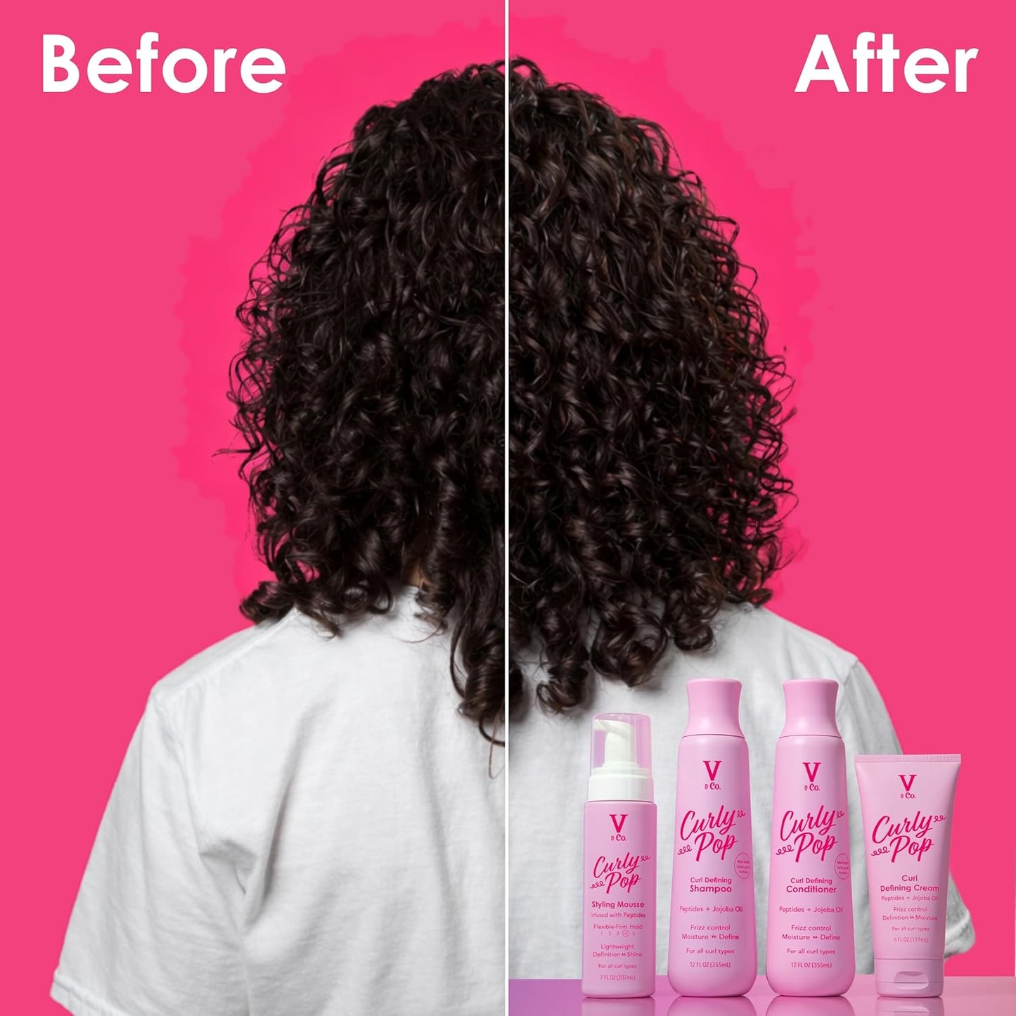 Curly Pop Curl Defining Cream - Anti-Frizz Moisturizing Hair Care with Peptides & Jojoba Oil | 6 oz