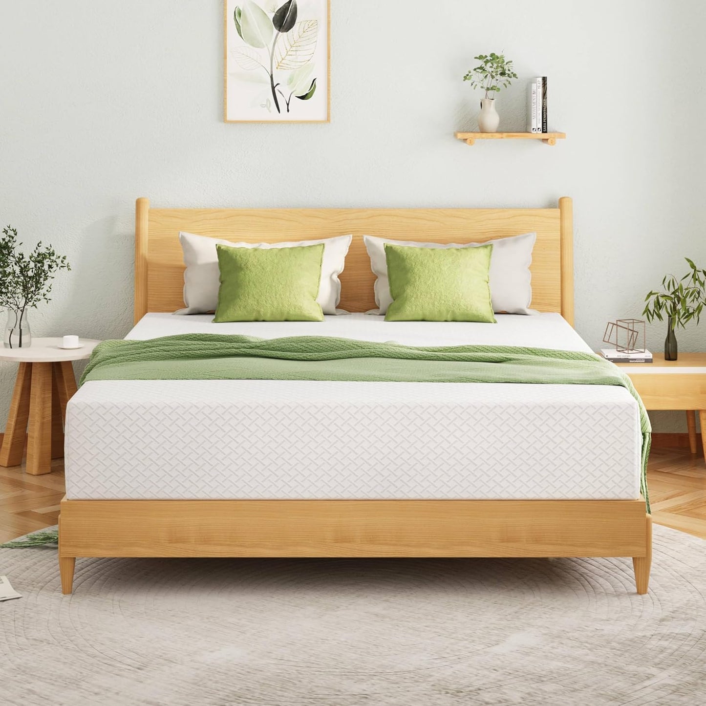 EGOHOME 6-Inch Twin Mattress for Kids - Memory Foam with Cooling Green Tea Gel | Medium Firm Support, 75''L x 38''W, White