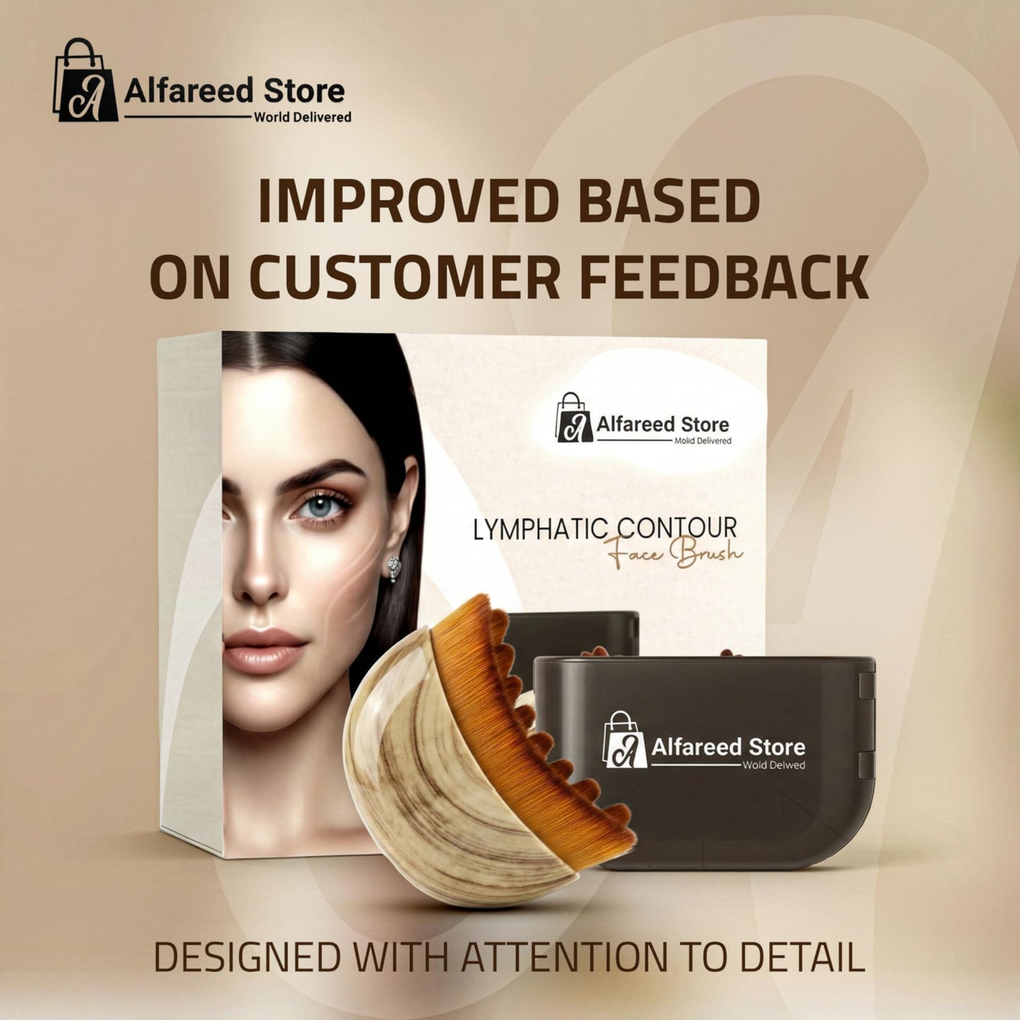 1 Pack Lymphatic Contour Face Brush – Manual Lymphatic Drainage Massager & Gua Sha Brush for Face | Depuff, Sculpt & Reduce Double Chin | Soft Bristles Facial Dry Brushing Tool for Home & Travel