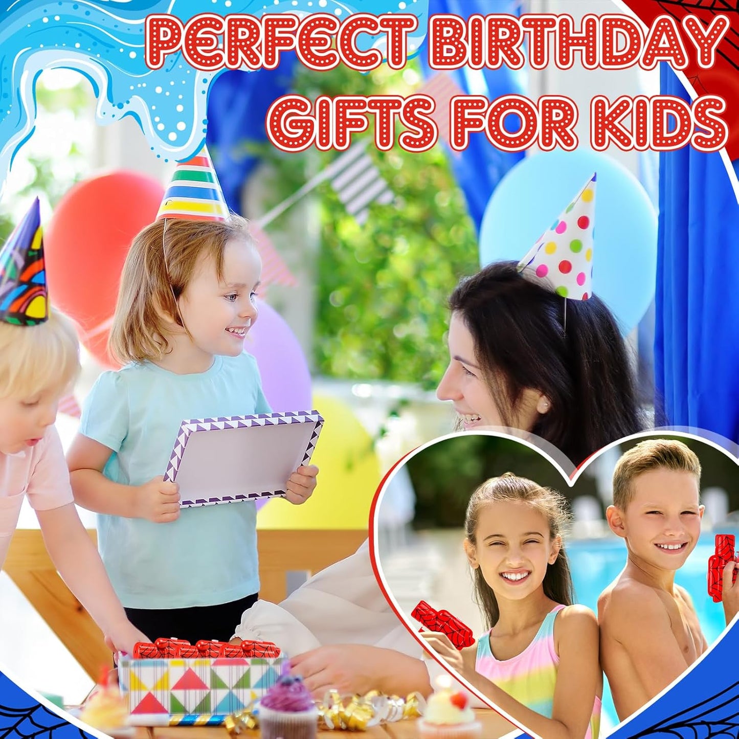 Mini Spider Web Water Guns - 12 Pack Plastic Blasters for Kids | Summer Pool Party Toys