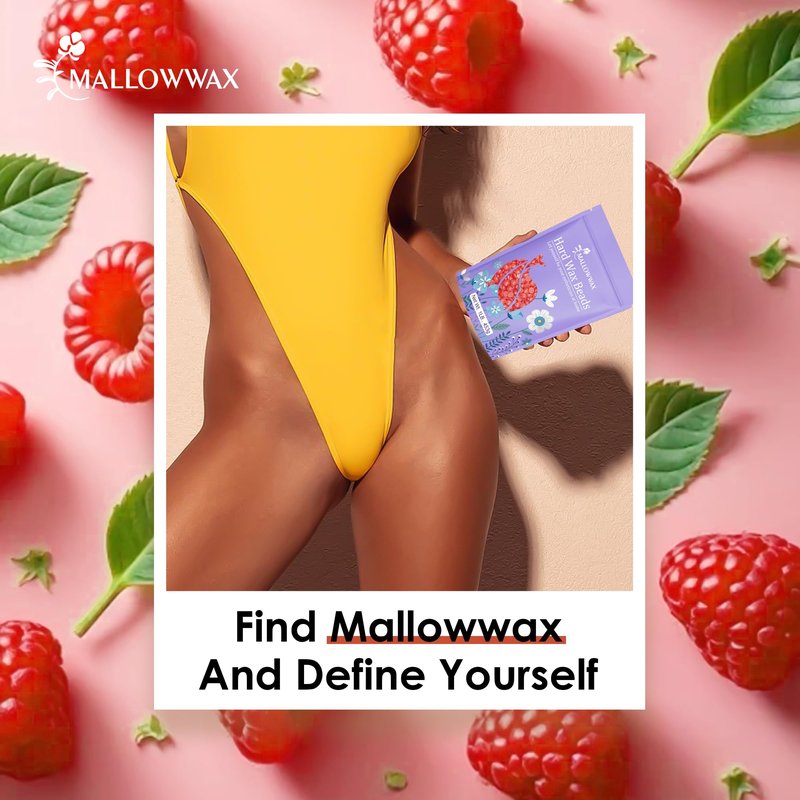 Mallowwax Hard Wax Beads, 1lb Strawberry Red Stripless Wax for Hair Removal, All-purpose Refill Wax Beans for Brazilian Bikini, Face, Eyebrows, Underarms, Chest, Back,Legs, Women and Men