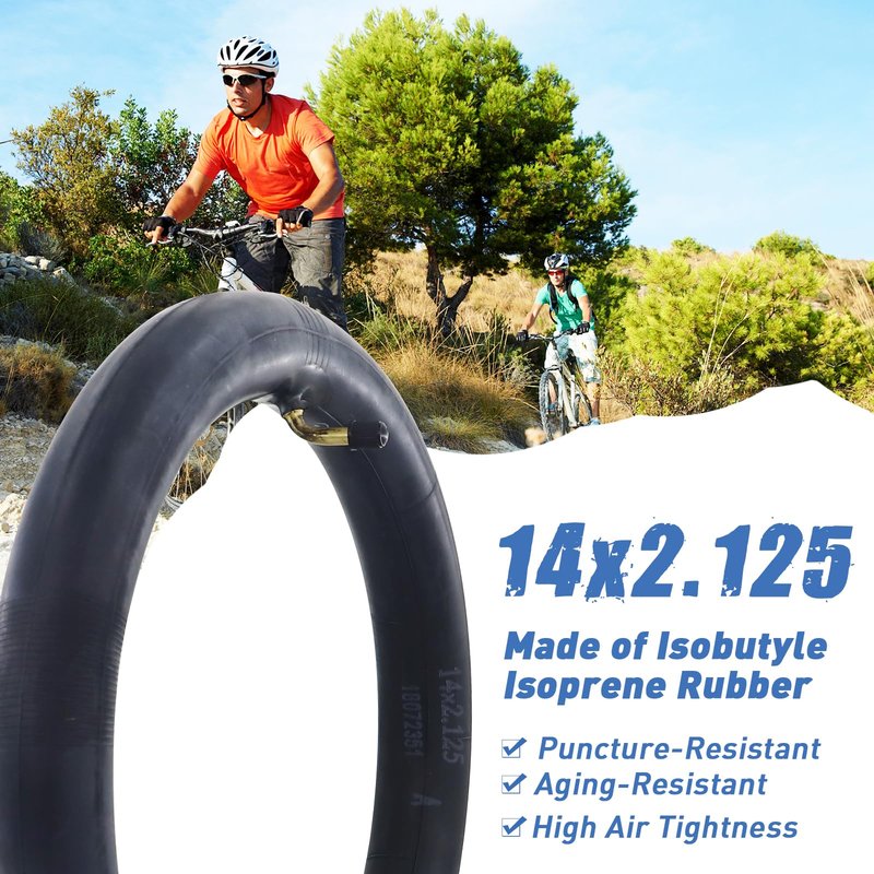MAKELEN 2 Pack E-Bike Tire Kids Bike Tire 14x2.125 with 2 Tubes Strong Grip Compatible Replacement Bicycle Tire for Electrc Bicycle Black