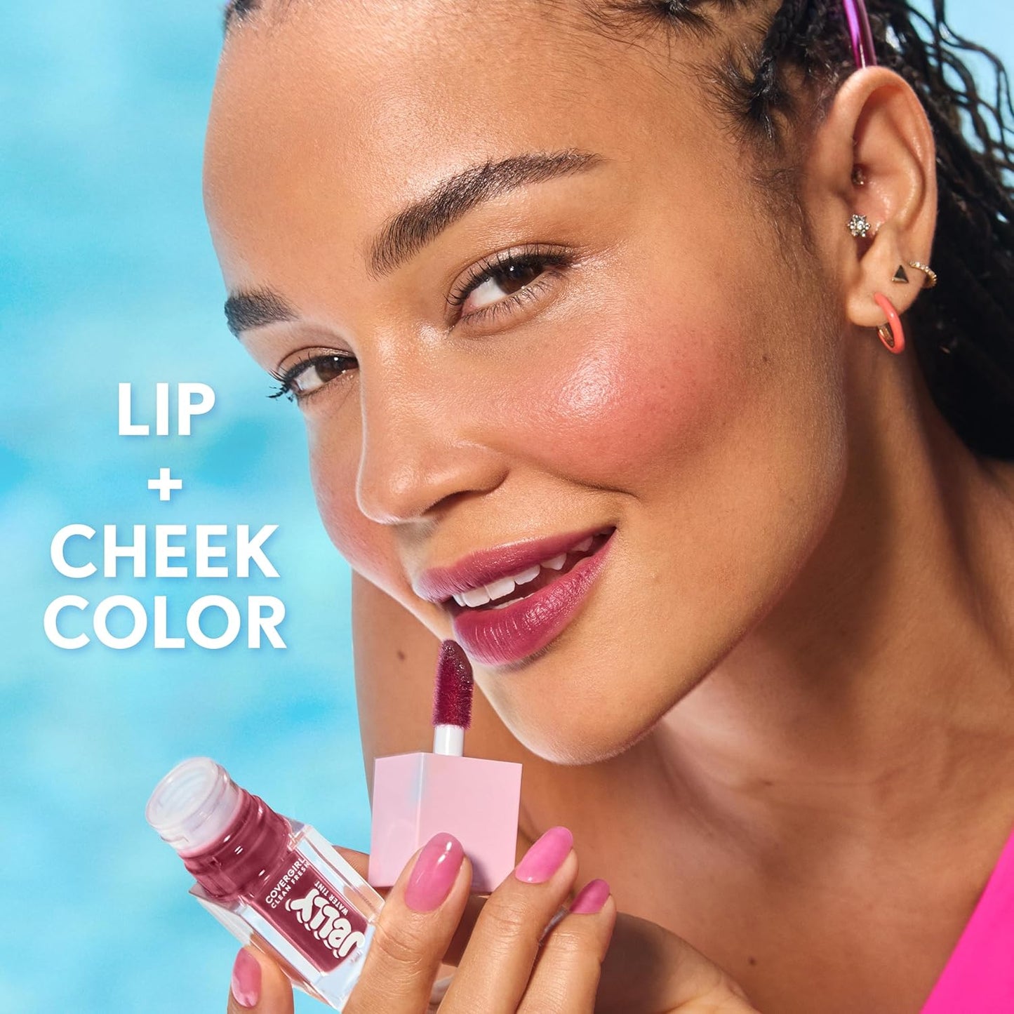 COVERGIRL Clean Fresh Jelly Water Tint | Hydrating Lip & Cheek Tint - 30 Watermelon Splash (Cool Pink)
