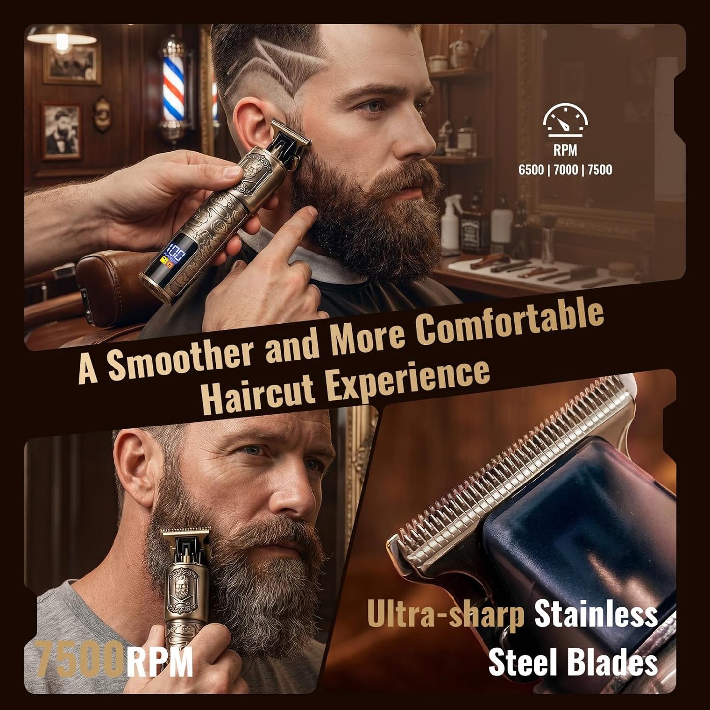 Electric Razor for Men - Ufree Foil Shaver & Beard Trimmer Grooming Kit | Cordless Hair Clippers for Bald Heads