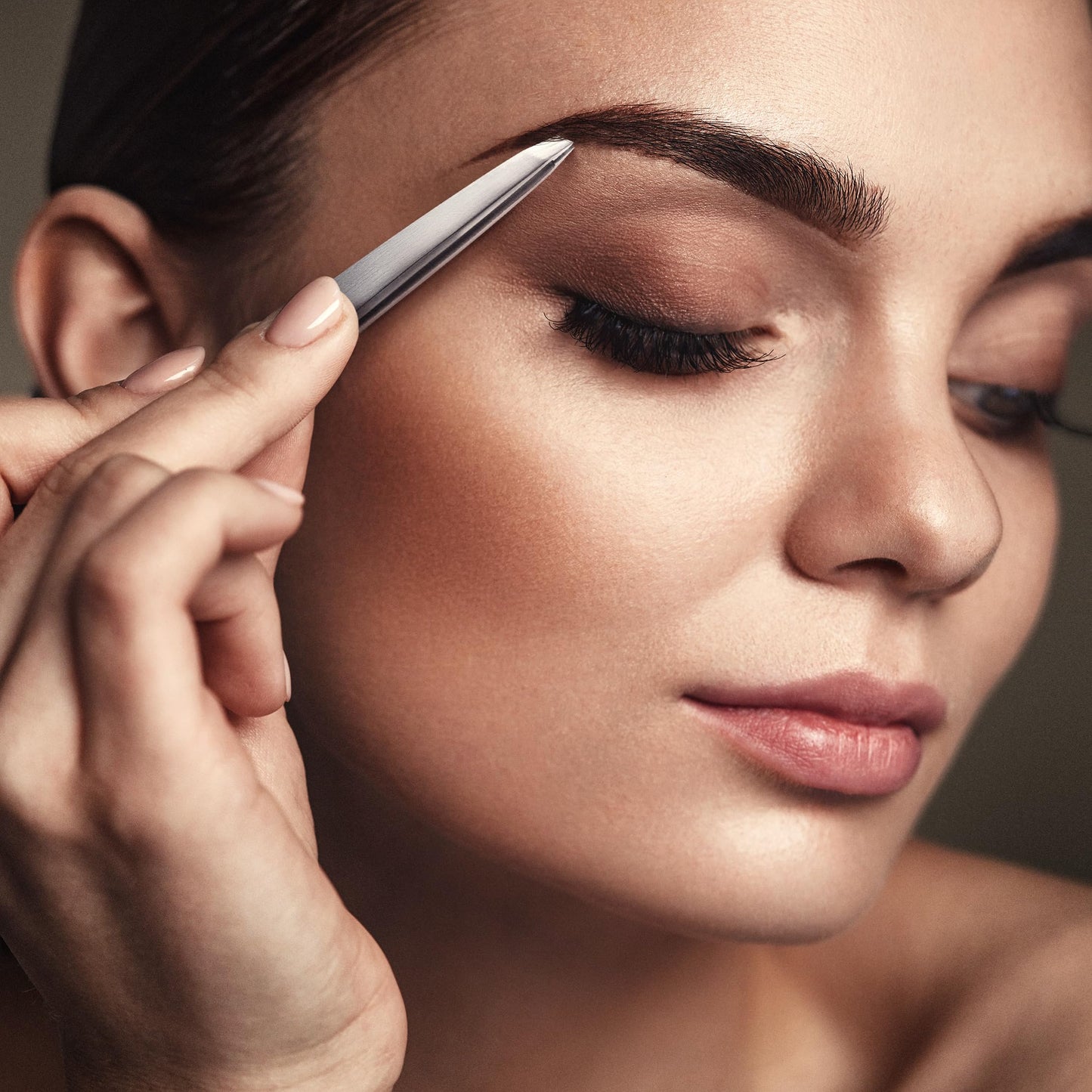 By MILLY Precision Tweezers Set | Slanted and Pointed Tip Tweezers Kit | High Carbon Stainless Steel | Aligned & Hand-Filed Tweezer Set Professional | Hair Removal & Eyebrow Tweezer Set | Silver