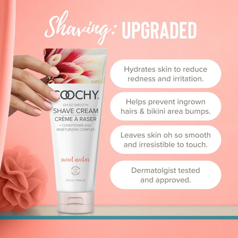 Coochy Shave Cream - Moisturizing Shave Lotion - Gentle Intimate Shaving Cream - For Bikini Area, Underarms, Legs & More - Rash-Free, Hydrating Formula - Sweet Nectar, 32 oz