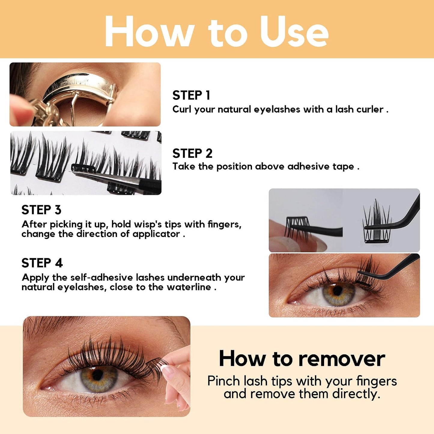 Self Adhesive Lash Clusters Kit - 10-14mm DIY Eyelash Extensions for Natural Look | No Glue Needed