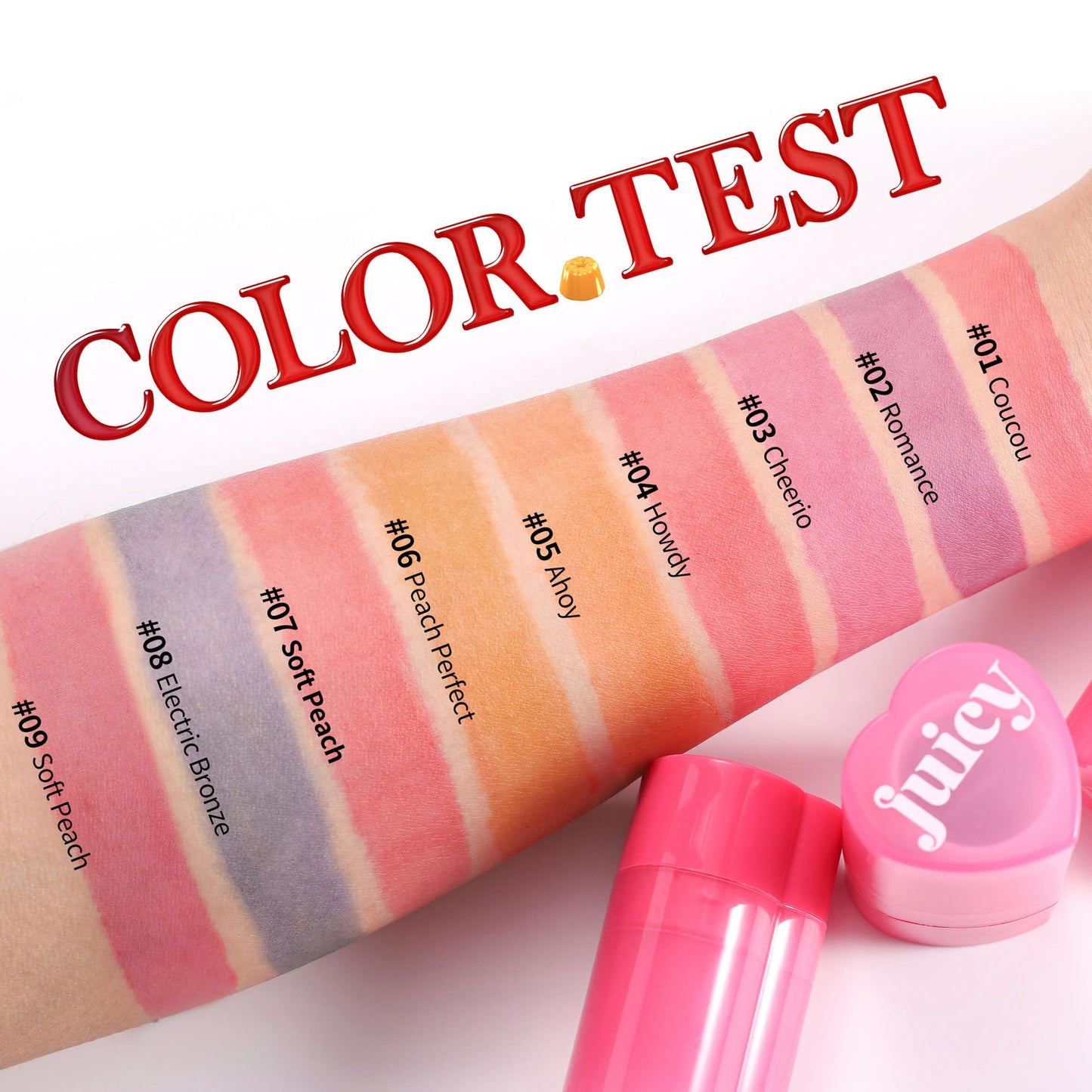 QBPPSSRY 2-in-1 Cooling Jelly Blush and Lip Tint, Hydrating Watercolor Finish, Long-Lasting Color (# 03)