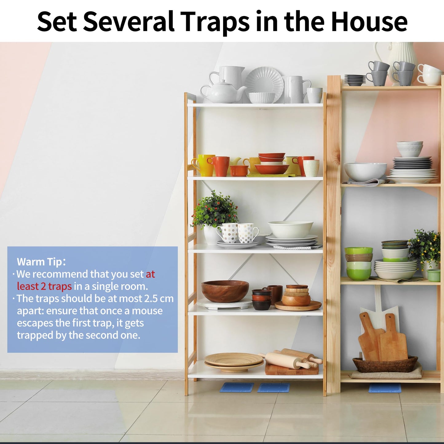 LULUCATCH Mouse & Insect Traps 12 Pack, Heavier Sticky Traps with Non-Toxic Glue for Small Mice & Insects. Sticky Mouse Traps Indoor for Home, Easy to Set