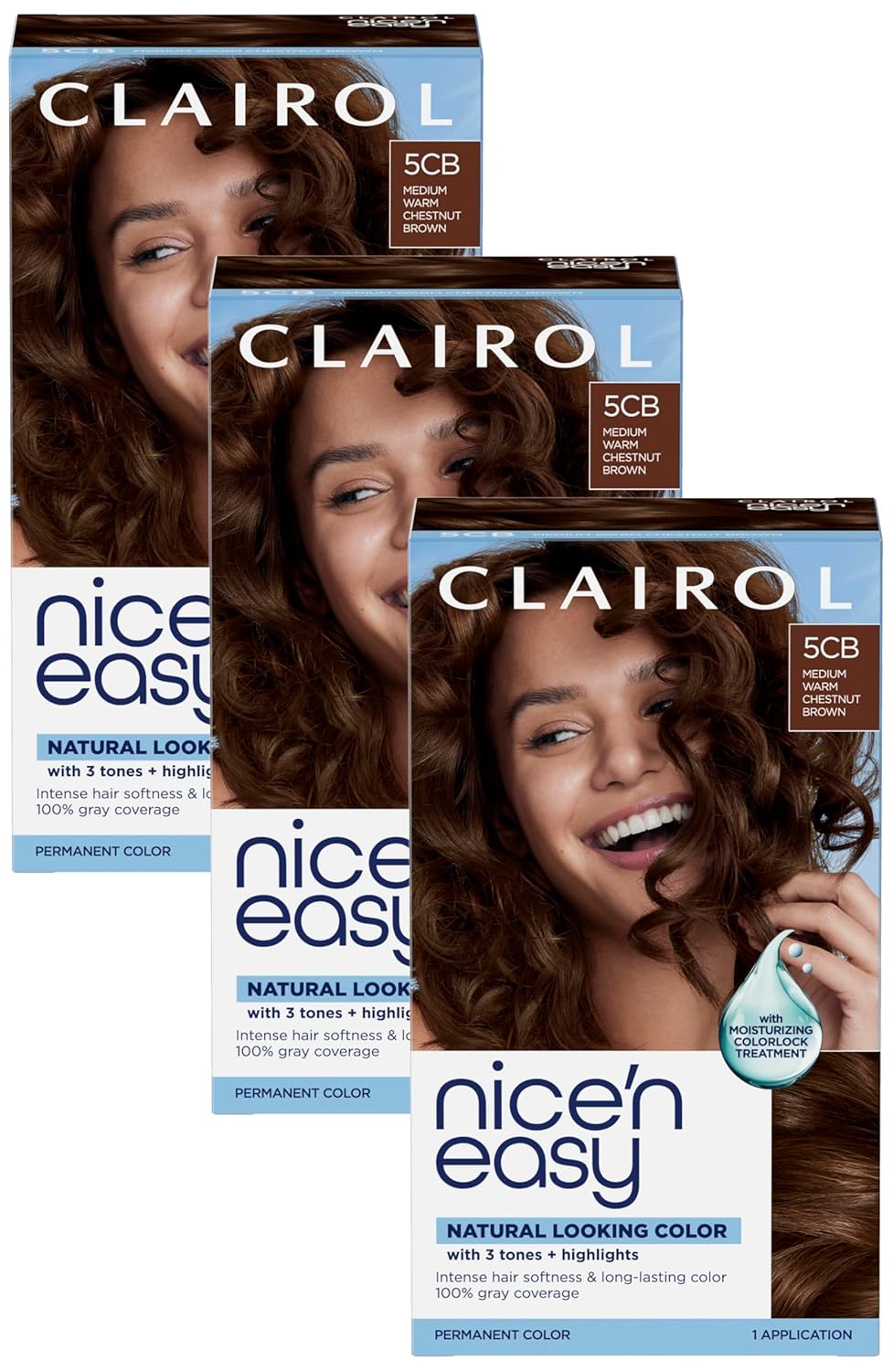 Clairol Nice'n Easy Permanent Hair Dye - Blackest Black | 100% Gray Coverage & Long-Lasting Shine | Single Pack