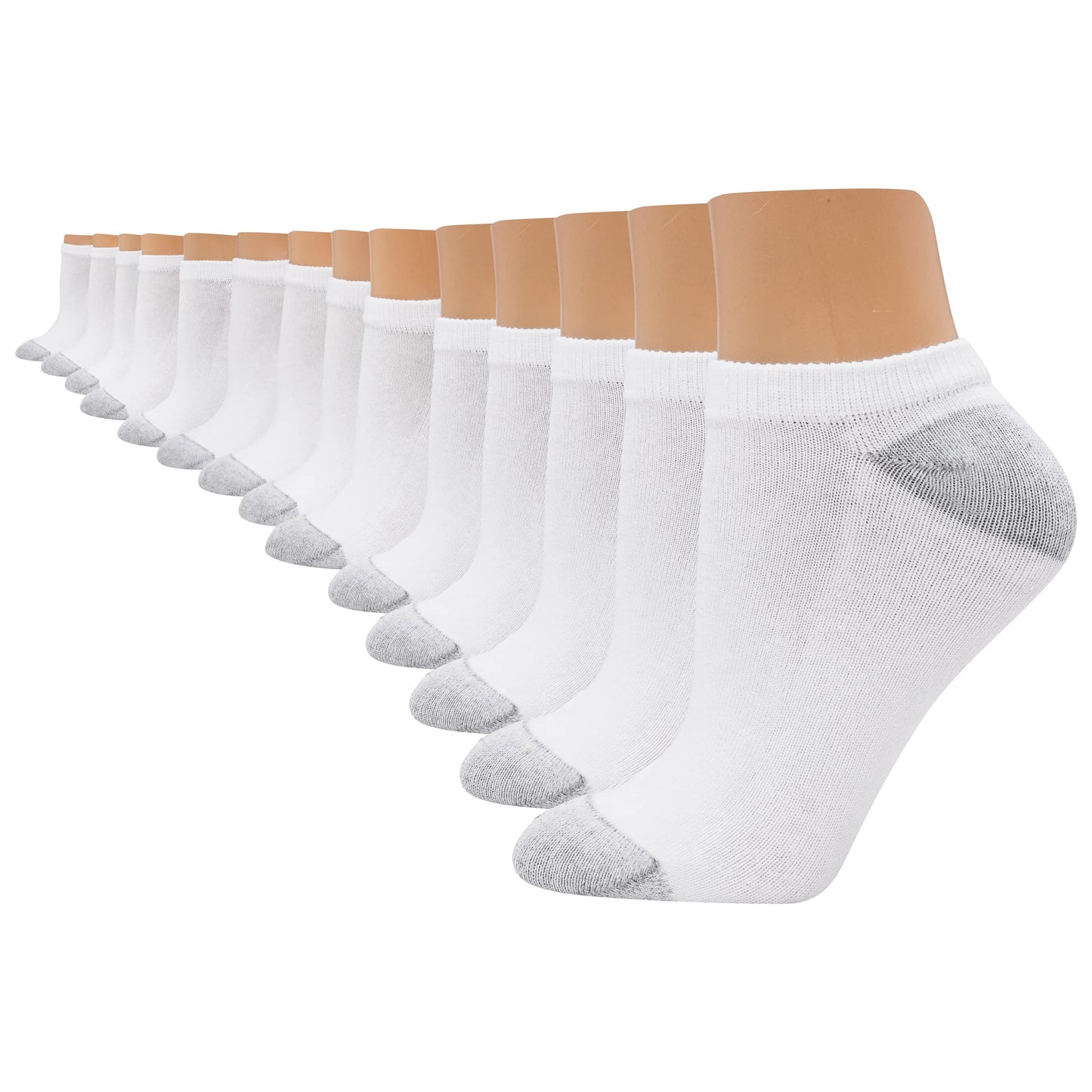 Hanes Womens Value Pack, No Show Soft Moisture-wicking Socks, Available In 10 And 14-packs, White - 14 Pack, 5-9 US