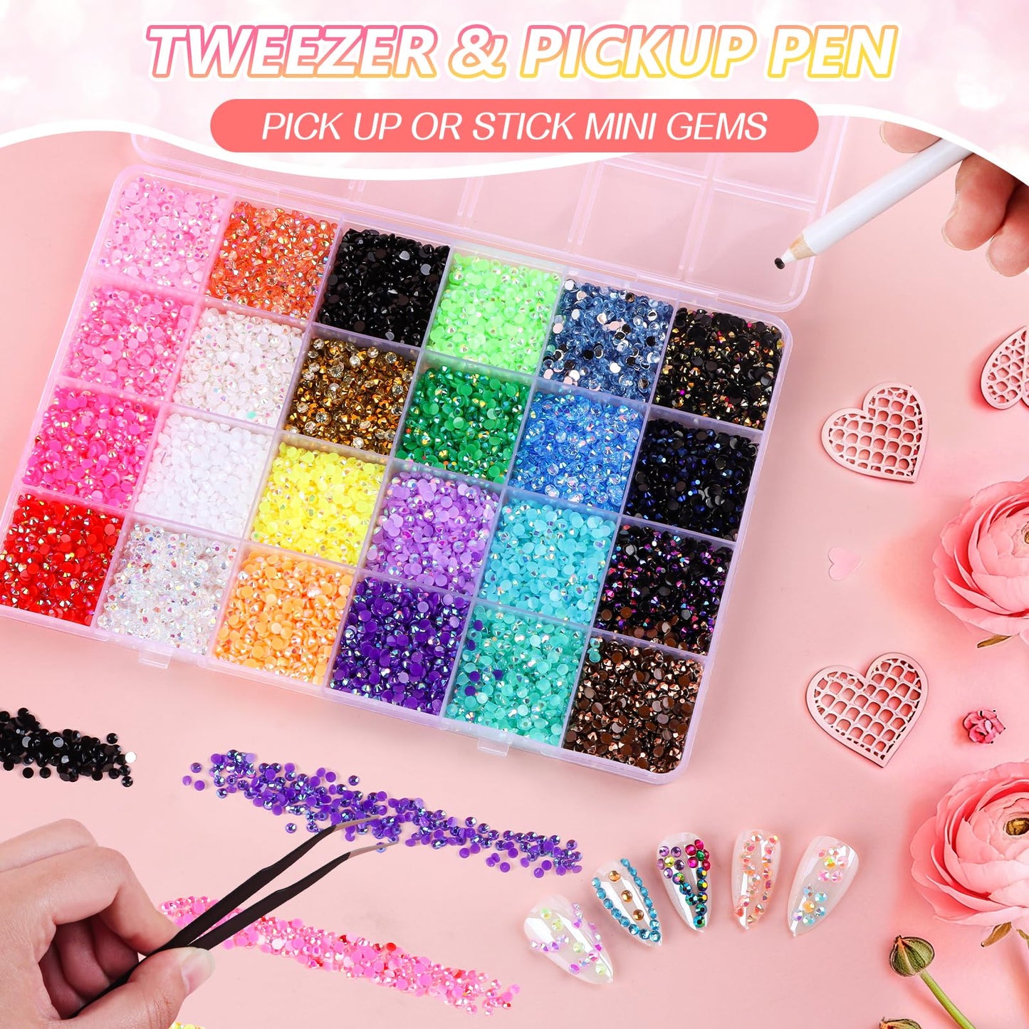 48000Pcs Resin Jelly Rhinestones for Bedazzling kit,48 Colors Bedazzler Kit