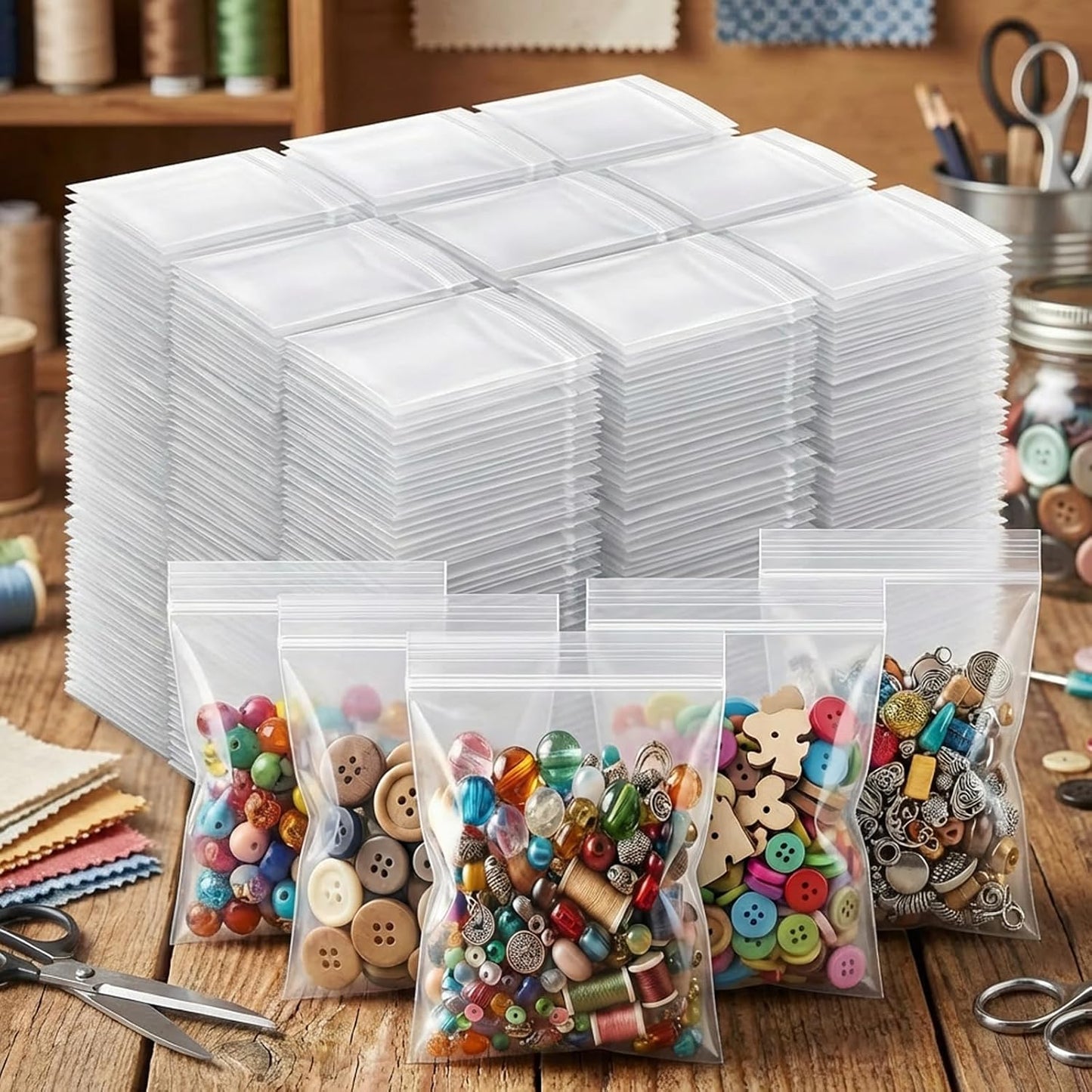 Clear Zip Lock Plastic Bags - 100 Pcs Mini 1.6" x 2.4" Pouches for Jewelry, Beads, Pills & Craft Storage | 4 Mil Thick