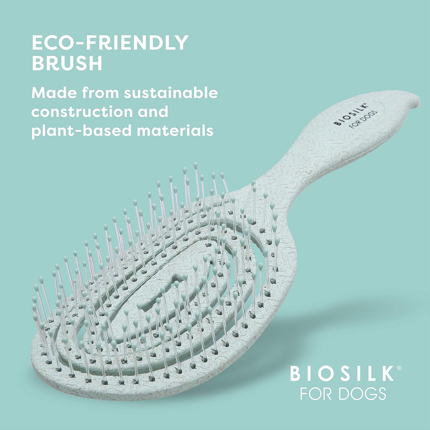 BioSilk for Pets Eco-Friendly Dog Detangling Pin Brush - Gentle Grooming Tool for Healthy Coats