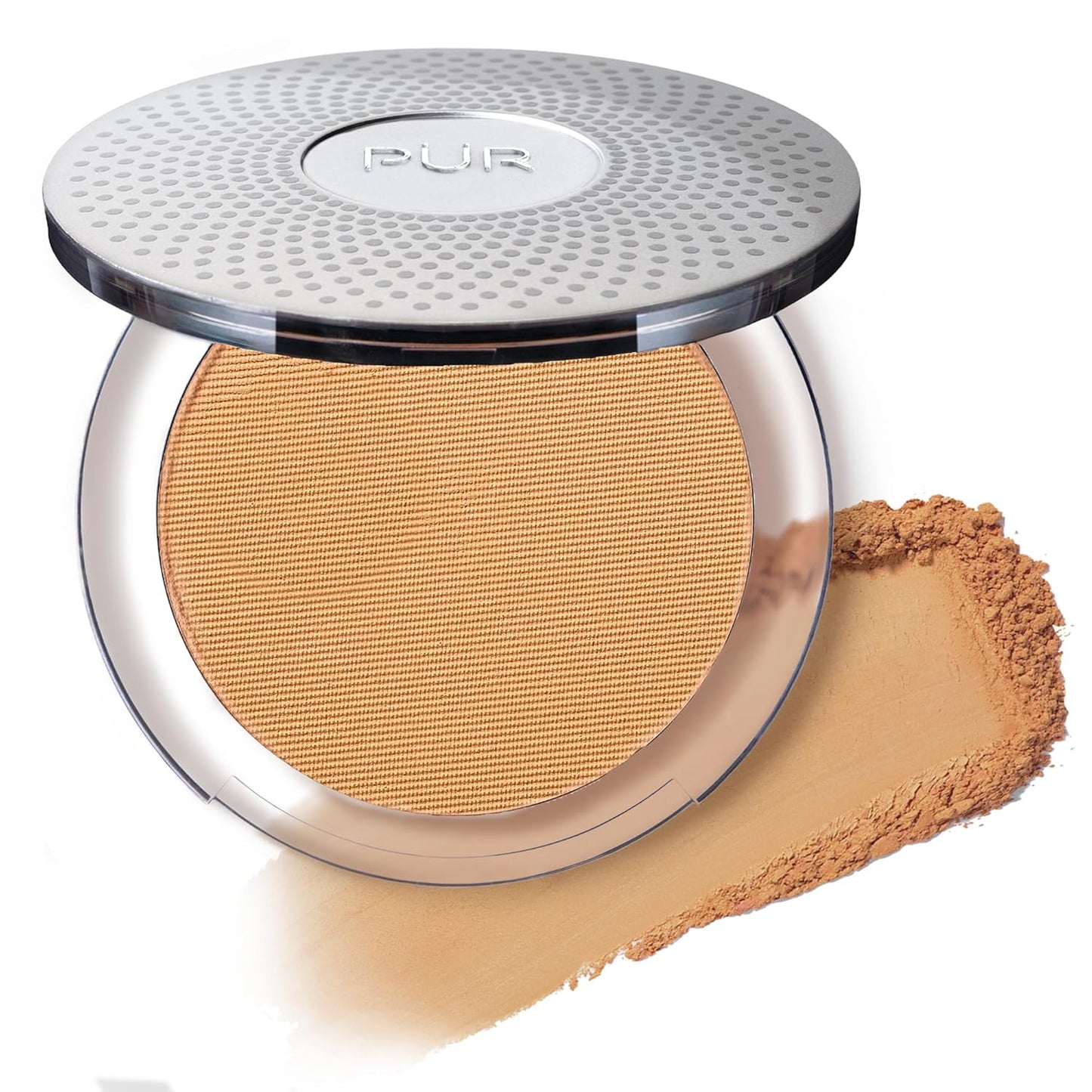 PÜR MINERALS 4-in-1 Pressed Mineral Makeup Powder Foundation with SPF 15 | Buildable Medium to Full Coverage Compact