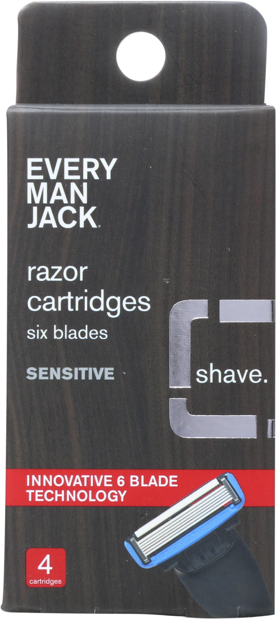 Every Man Jack, Razor Cartidges Sensitive, 4 Count