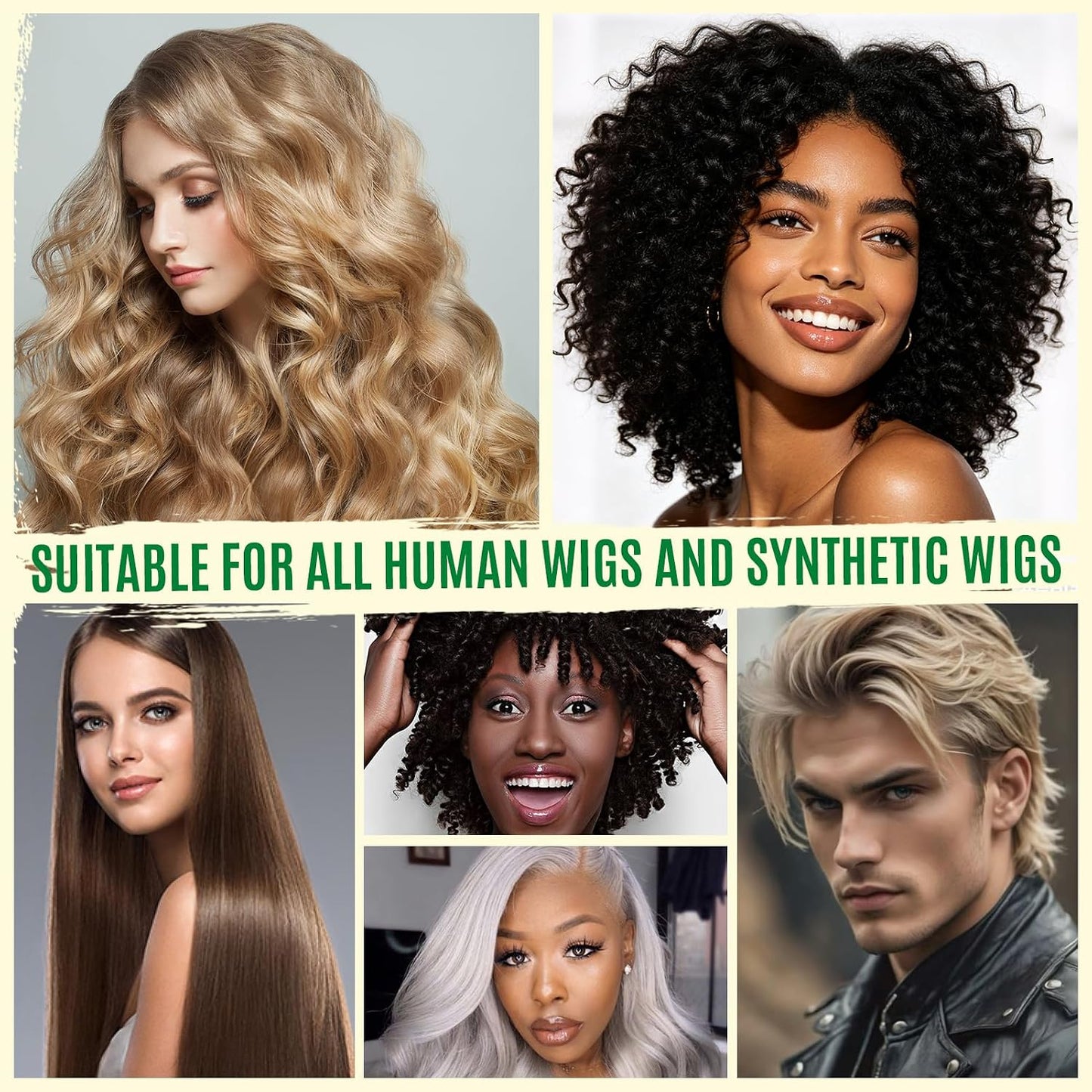 Wig Shampoo for Human & Synthetic Wigs - Detangle, Hydrate & Add Volume | Anti-Frizz Formula for Easy Combing