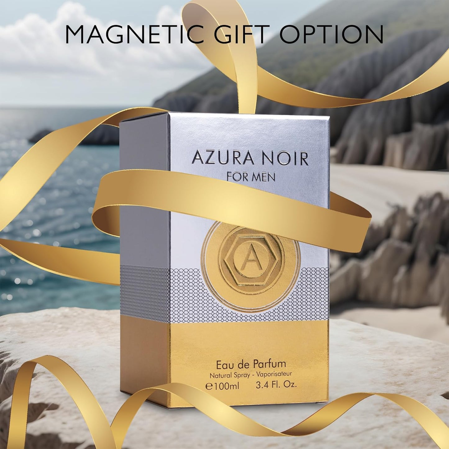 Azura Noir Eau De Parfum for Men - Woody Spicy Fragrance - Long-Lasting 100ml Cologne | Top Notes of Lemon, Ginger & Mint