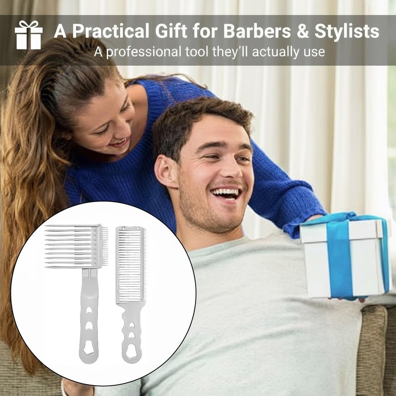 Fade Comb for Men Haircut – Professional Hair Fade Tool with Blending Combs for Fades, 2-Pack Set Designed for Smooth, Clean Haircut Transitions.