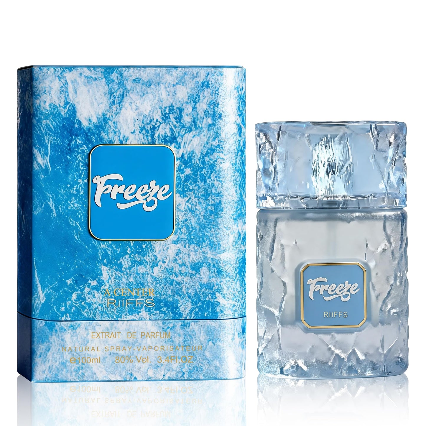 A CENTER Freeze Men's Cologne 100ml Fresh Icy Woody Eau de Parfum Bergamot Spearmint Cedar Scent Gift for Him