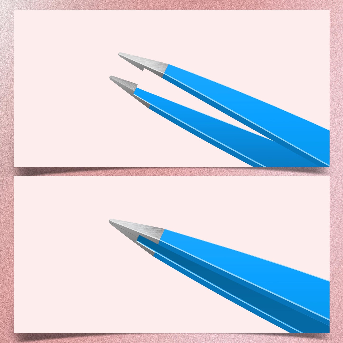 MARKHOR® Royal Blue Eyebrow Tweezers for Women Facial Hair, Splinter and Ingrown Hair Removal Tweezers Set, Professional Pointed and Slant Tweezers for Eyebrows, Precision Tweezers for Eyebrows