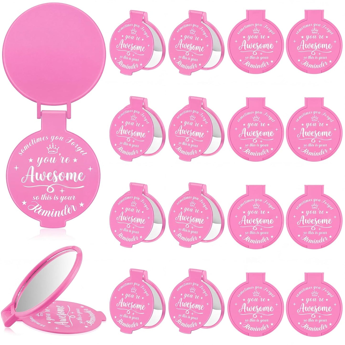 Inspirational Compact Mirror Set - 36 Pcs 2.76 Inch Mini Mirrors | Perfect Galentine's Day Gifts for Women