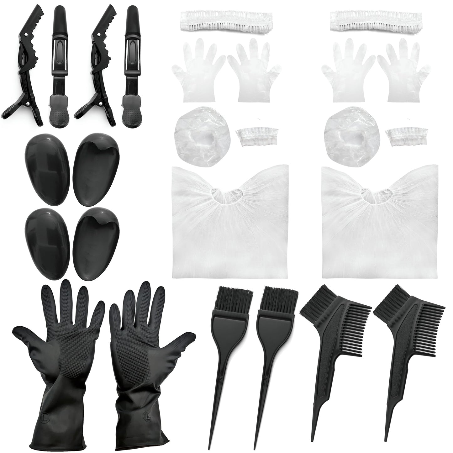 Hair Dye Coloring Kit 26 Pieces Hair Dye Kit Hair Coloring Products with Dye Brush, Ear Cover, Hair Cover, Shawl, Gloves, Hair Clip Kits for Hair Highlighting and Hair Coloring at Home