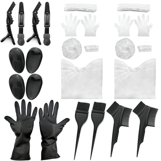 Hair Dye Coloring Kit 26 Pieces Hair Dye Kit Hair Coloring Products with Dye Brush, Ear Cover, Hair Cover, Shawl, Gloves, Hair Clip Kits for Hair Highlighting and Hair Coloring at Home