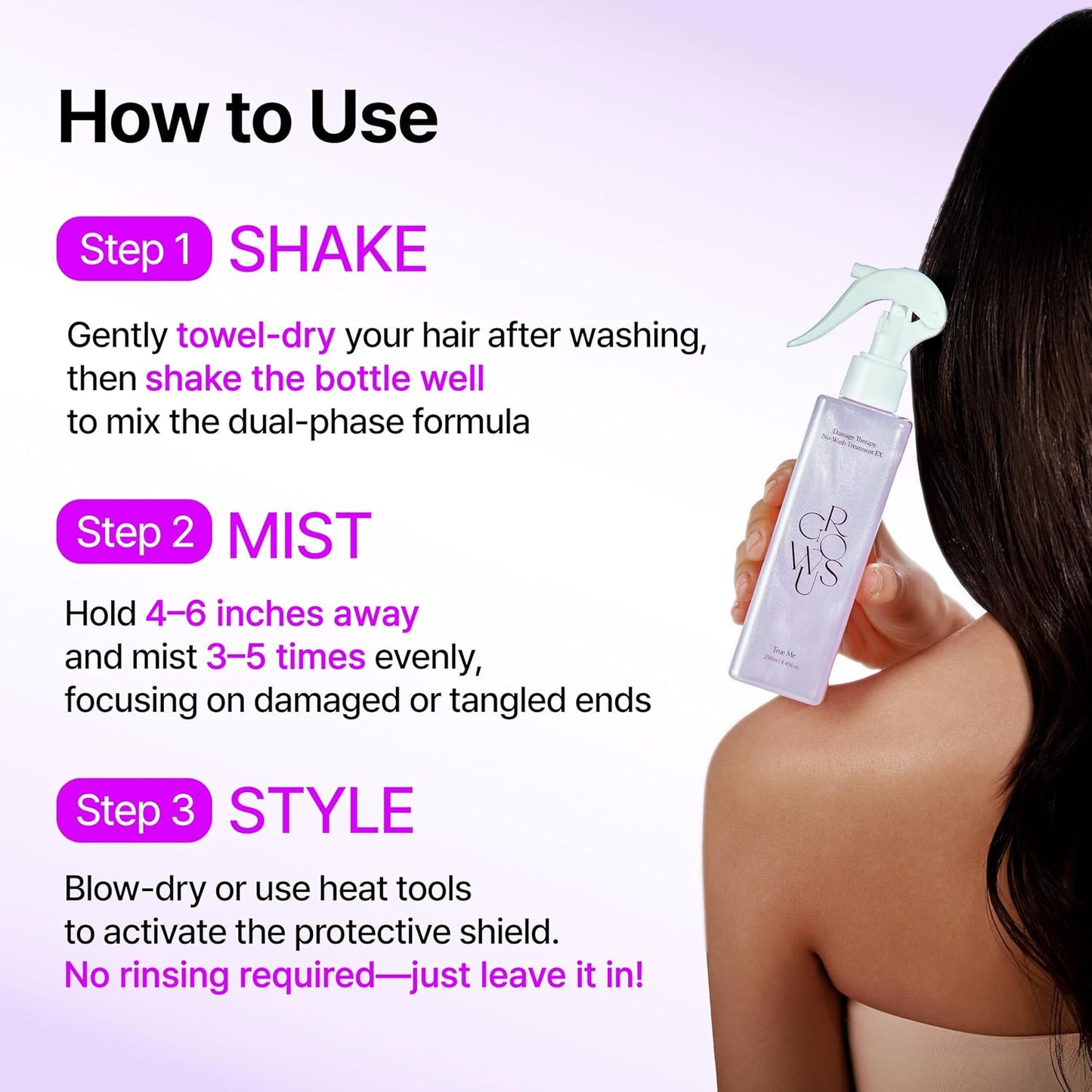 Leave-In Conditioner Spray - No-Wash Hair Treatment & Heat Protectant for Dry, Damaged Hair - Anti-Frizz Detangler with Pearl Protein | 8.45 fl. oz