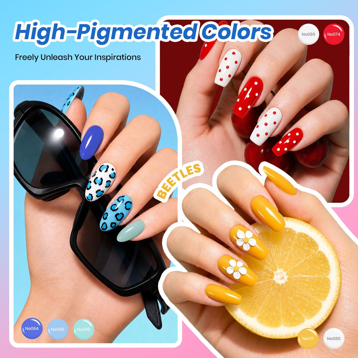 Beetles Deal Box Summer Gel Nail Polish Set, 20 Colors HEMA-Free TPO-Free