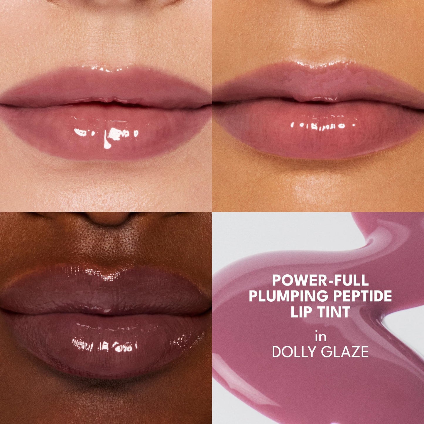 BUXOM Power-Full Plumping Peptide Tint - Hydrating + Moisturizing Tinted Lip Balm & Overnight Lip Mask with 36HR Hydration - Sheer Balm for Dry Lips, and Fuller-Looking Pout - Dolly Glaze (1 oz)