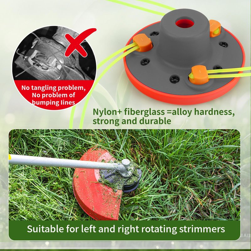 Quintillus Weed Eater Head, Universal Weed Wacker Head String Trimmer Head Replacement for Ego, Ryobi,Echo,Weed Warrior with 12pc .095" Triangle Trimmer Line