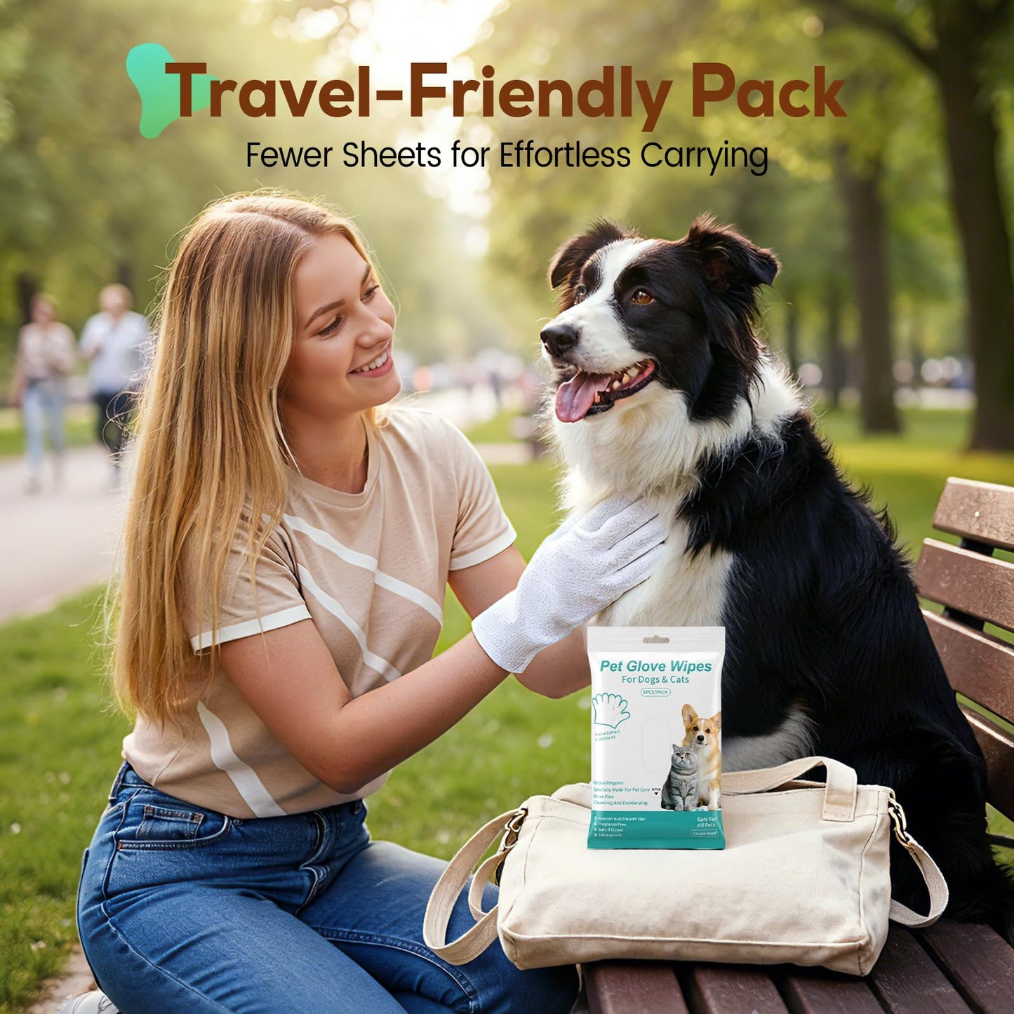 Cupofpet Pet Glove Wipes for Dogs and Cats, No-Rinse Dog Cleaning Gloves, Unscented Thick Glove Wipes for Waterless Cleaning, Daily Care & Travel, 30 Count