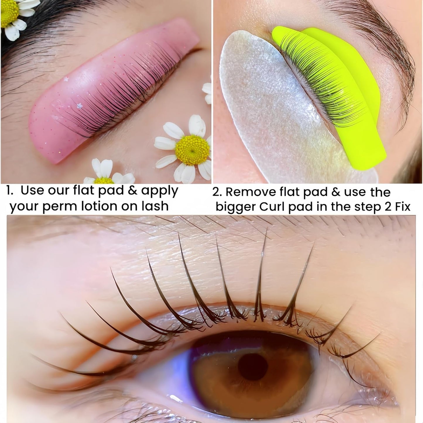 Korean Lash Lift Kit - Professional Eyelash Perming Set with Flat Shields | 15 Sachets for Quick 9-Minute Curling