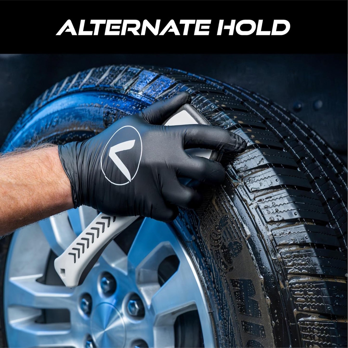 VIKING Tire Brush - Heavy-Duty Wheel Cleaner for Cars | 10.3 x 3.3 x 2.3 Inch, Grey