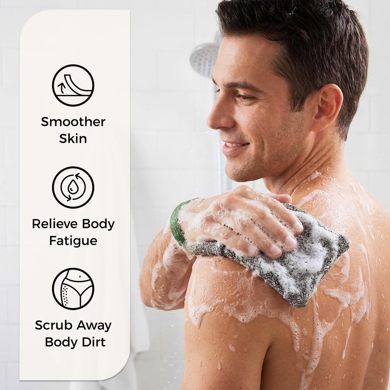 ZOMCHI Exfoliating Soap Bags, 3-Pack Body Scrubber Savers for Bar Soap, Designed for Deep Cleansing & Exfoliation (Gray)