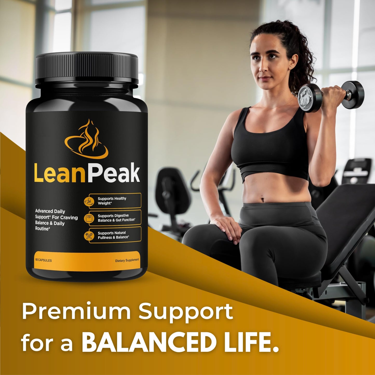 Original Lean Peak Advanced Pills Capsule, Advance Premium Official Leanpeak Formula, Natural Ingredients for Overall Health & Balanced Healthy Lifestyle | 60 Capsules Each Bottle (Pack of 5)