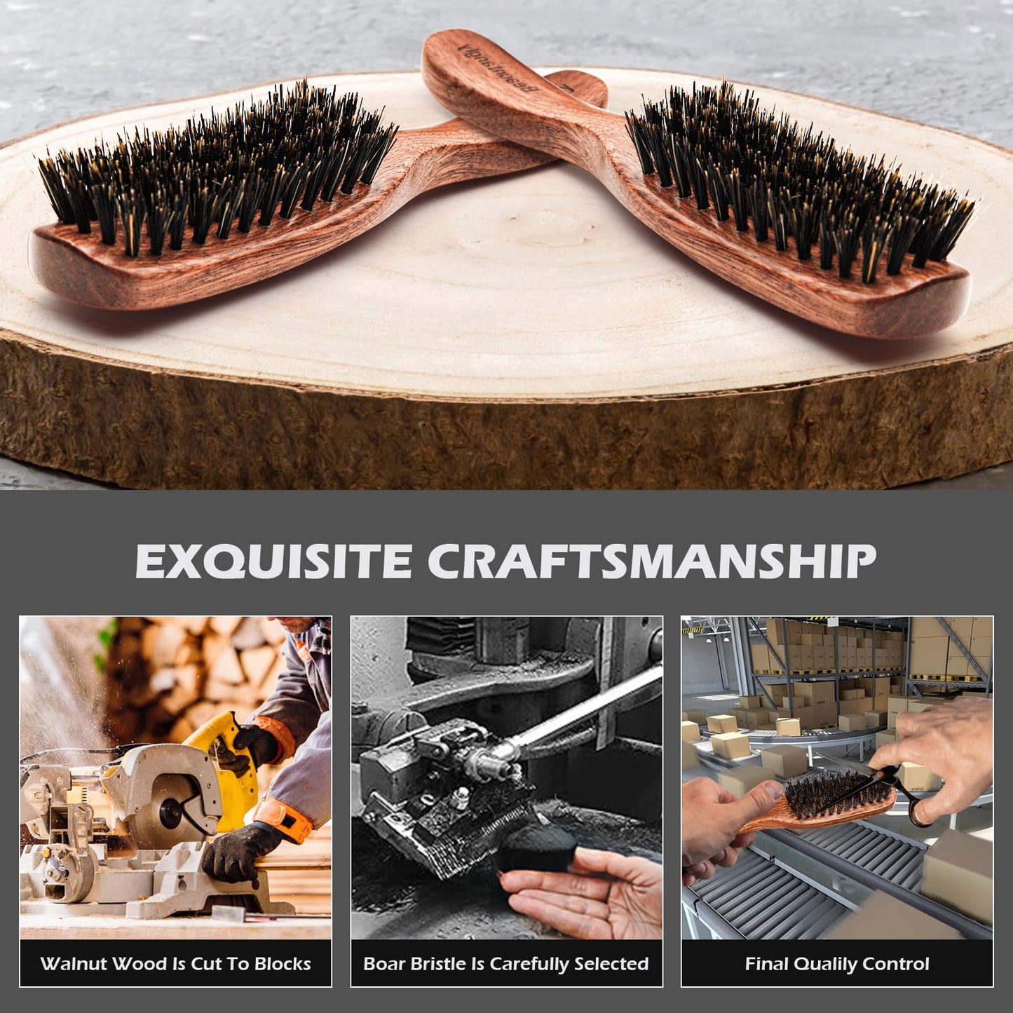 Hair Brush for Hair Growth, Eco-friendly Wooden Paddle Hair Brushes for Women Men Kids Make Hair Smooth & Shiny, Massaging Scalp Reduce Hair Loss