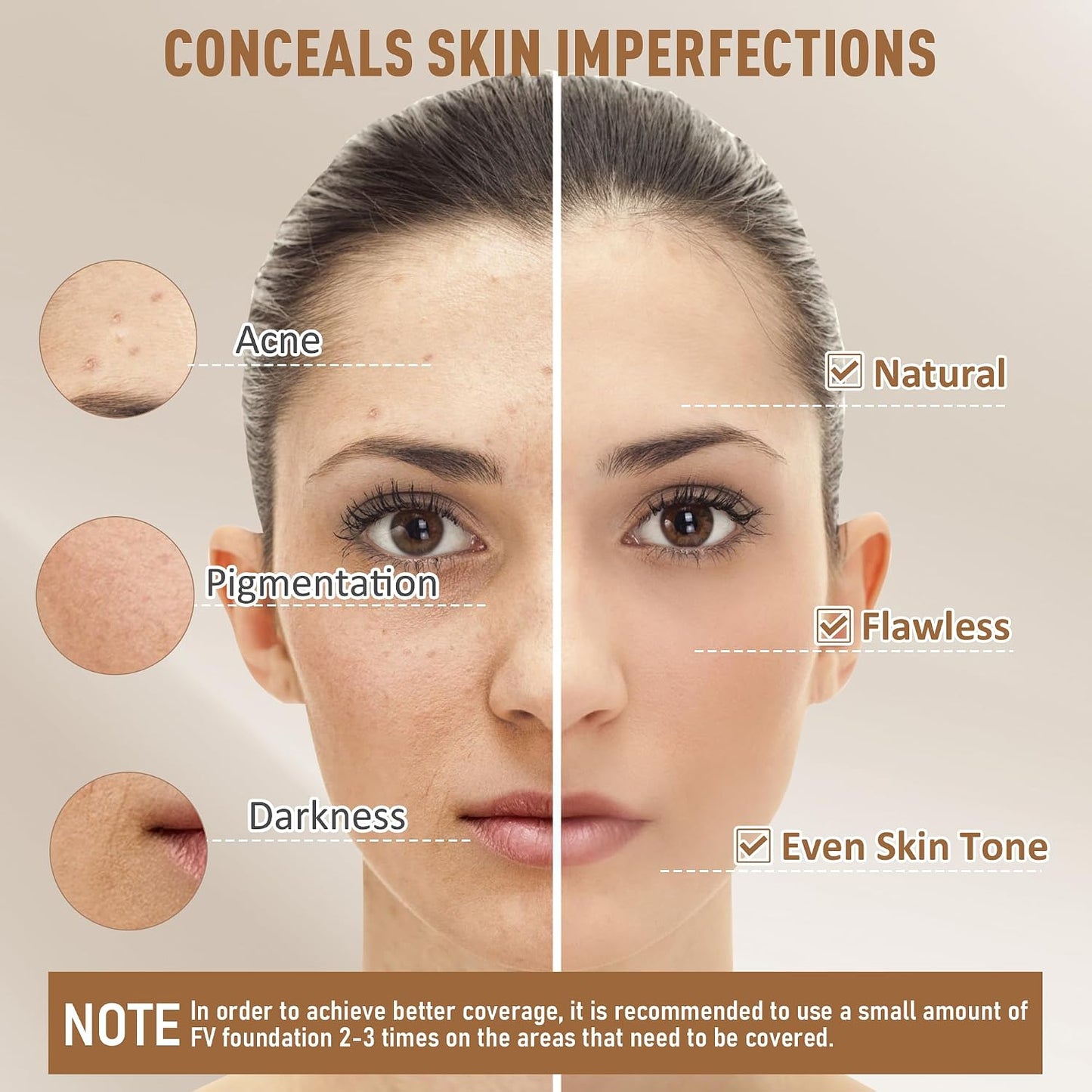 Waterproof Foundation - Lightweight Medium Coverage Liquid Makeup for Oily Skin | Classic Ivory, 2 Pack (1.05 fl. oz)