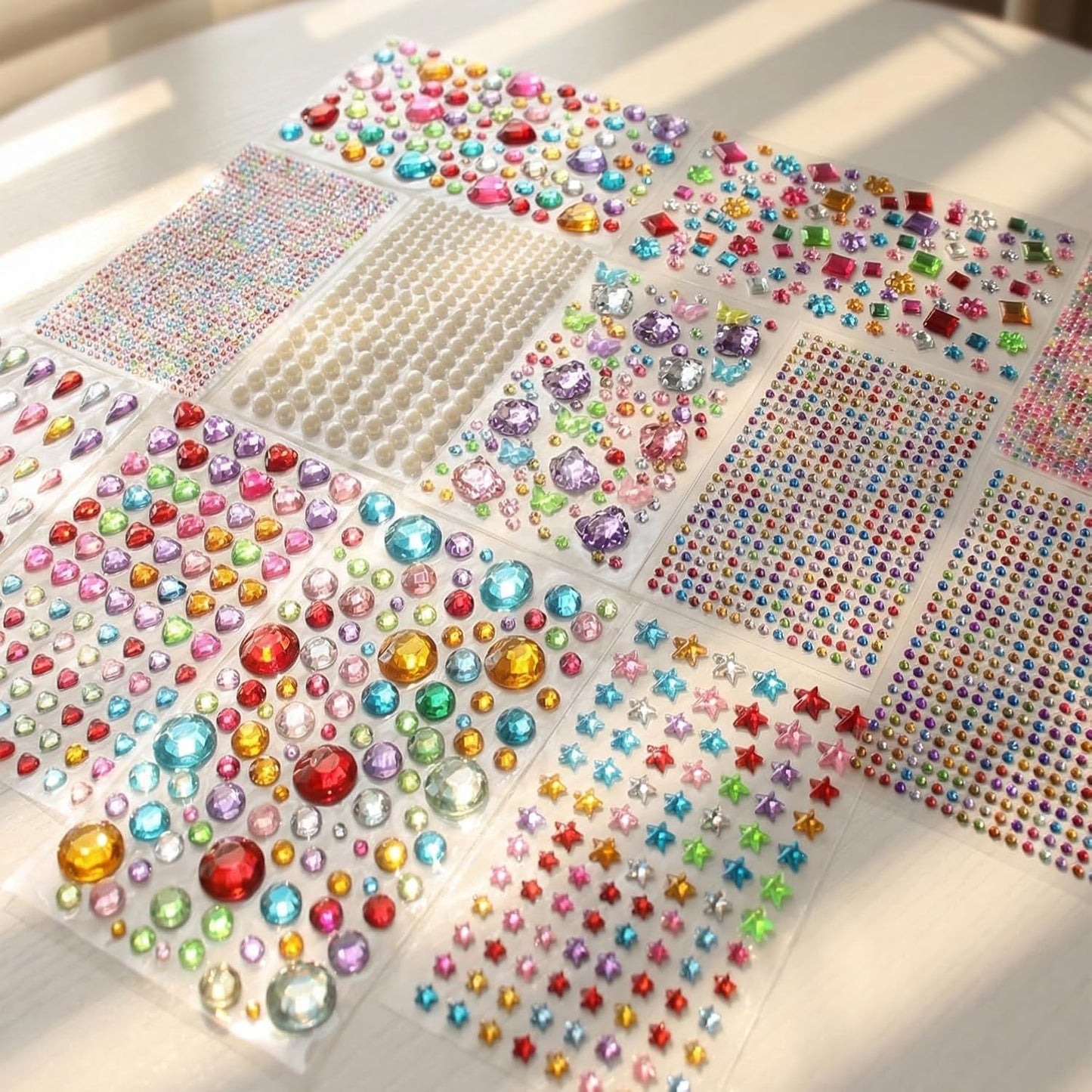 Self Adhesive Jewels for Crafts - 3521 Flat Back Plastic Gems | Stickers for Kids & Scrapbooking