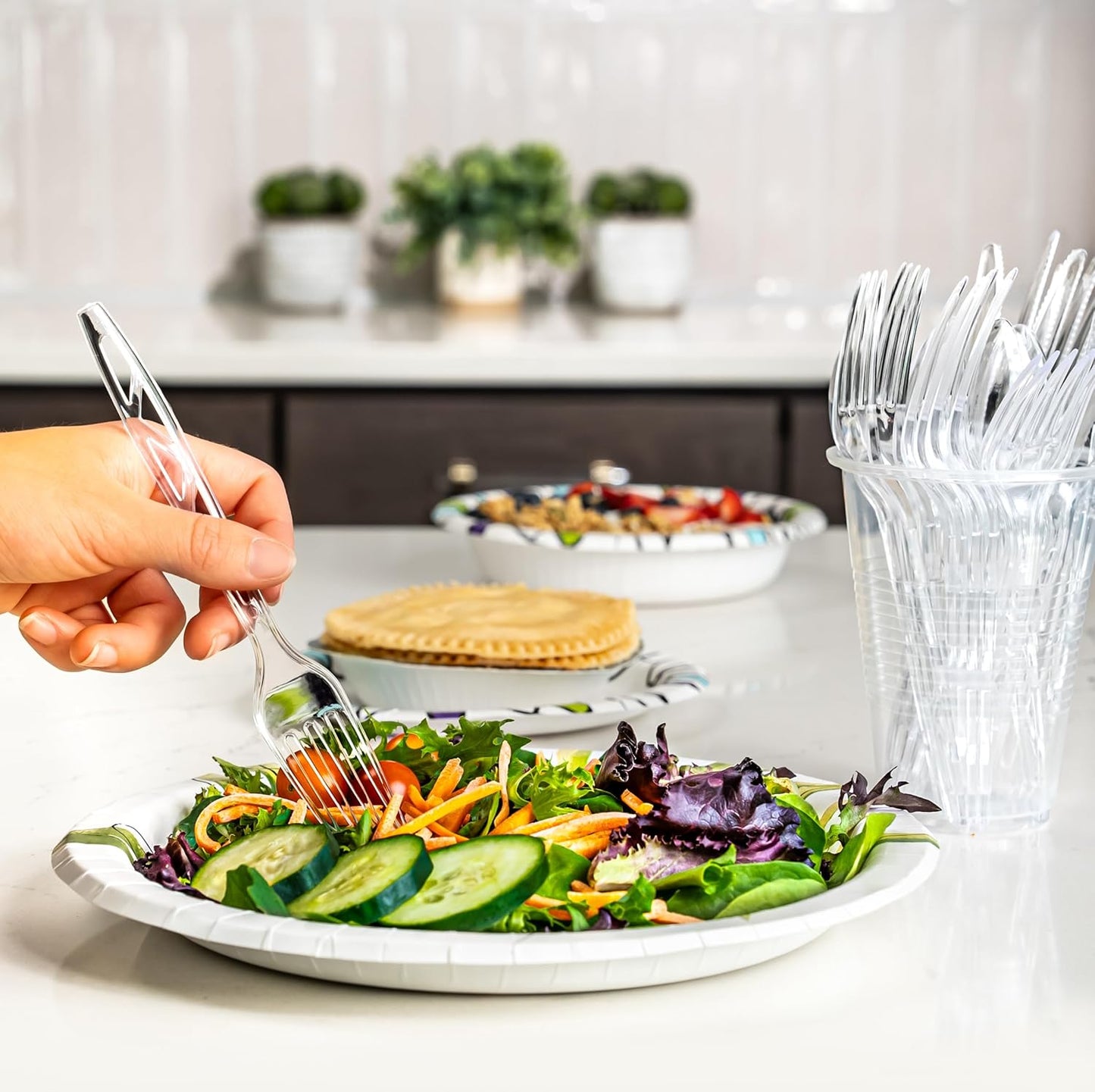 Disposable Clear Plastic Forks - Premium Quality, BPA-Free | 100 Count for Parties & Everyday Use