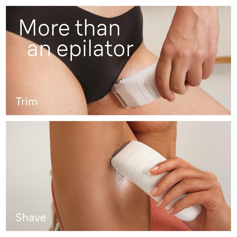 Braun Epilator Silk-épil 7, Hair Removal Device, Women Shaver & Trimmer, Wet and Dry, Wide Head, Includes Shaver Head and Trimmer Comb, SE7-041, Silver