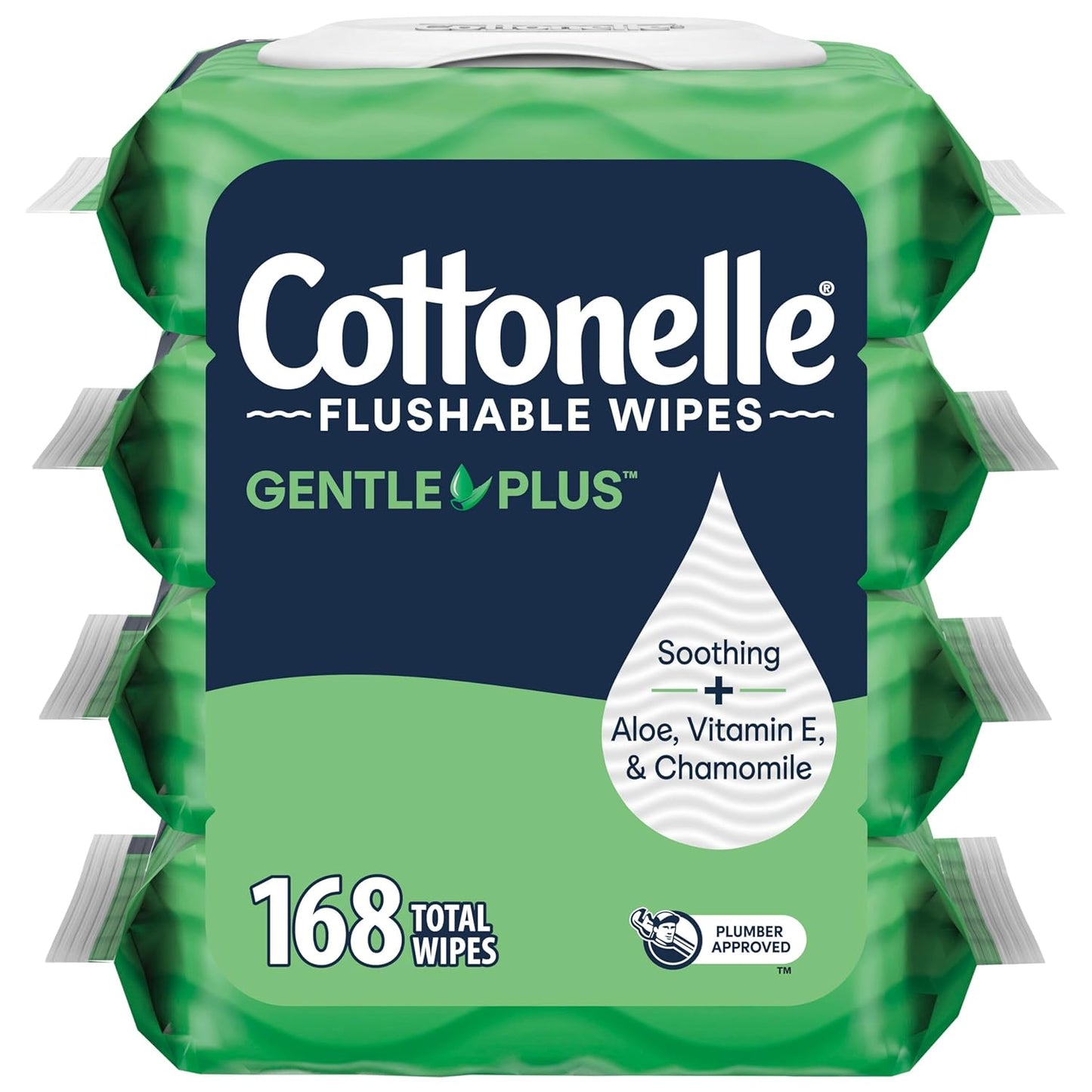 Cottonelle Flushable Wet Wipes - Fresh Feel Adult Wipes | 8 Flip-Top Packs, 42 Wipes Each (336 Total)