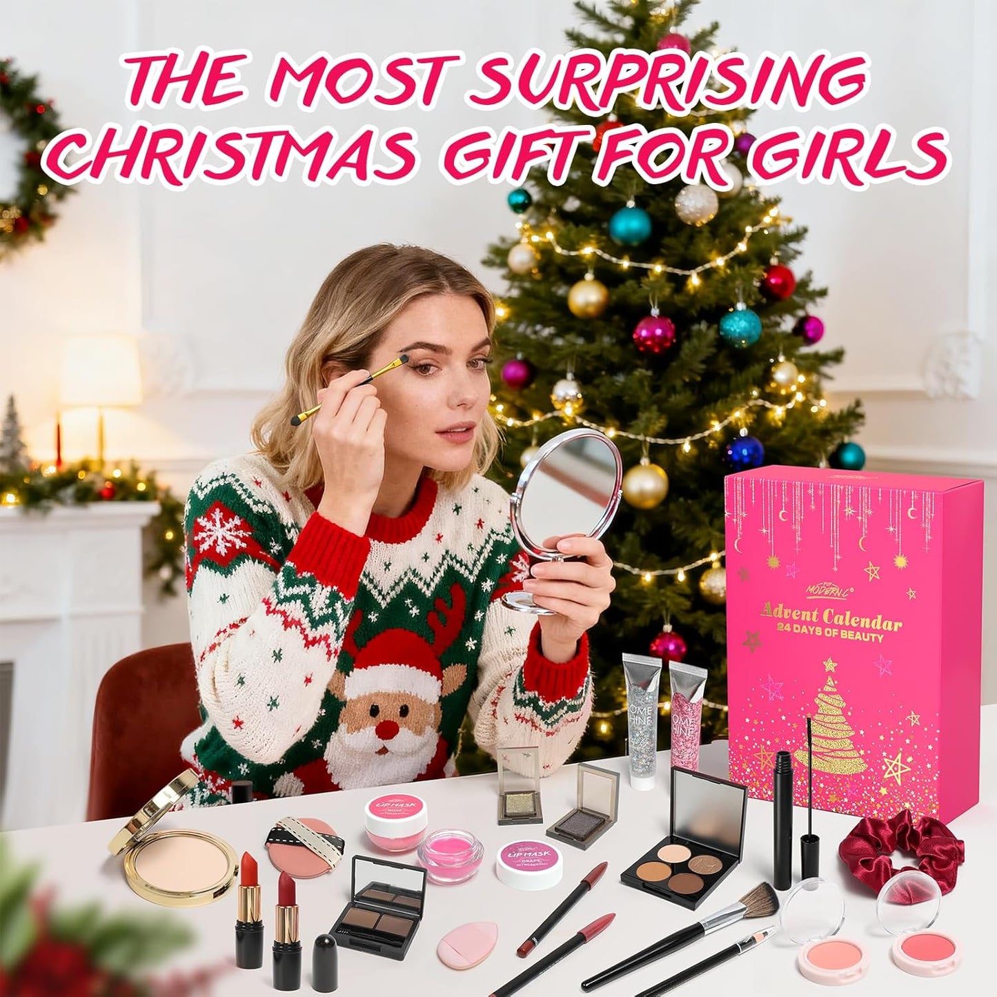 Makeup Advent Calendar 2025 - 24-Day Beauty Gift Set for Women & Teens | Ideal for Christmas & Special Occasions