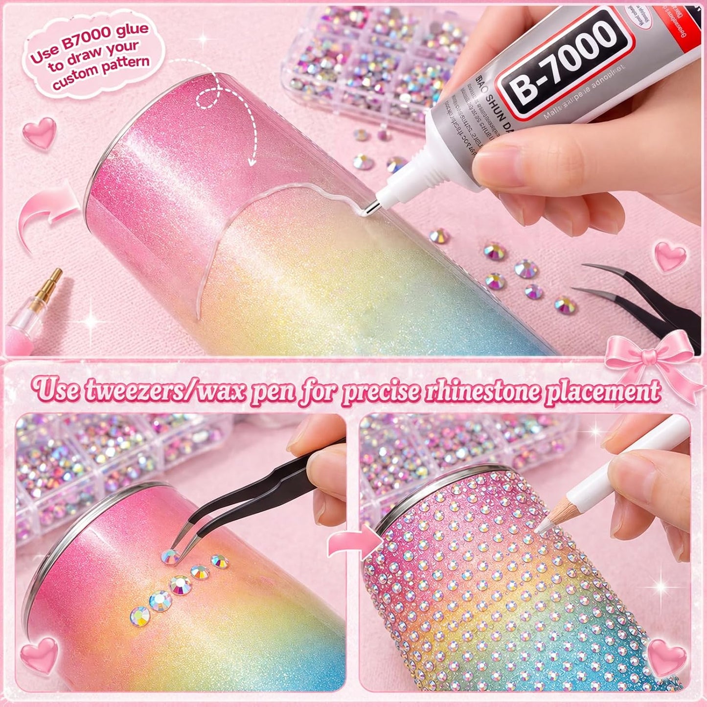 Rhinestone Bedazzling Kit - 40,000 Mixed Color Gems for Crafting, Nail Art, Shoes & More | All-in-One Set