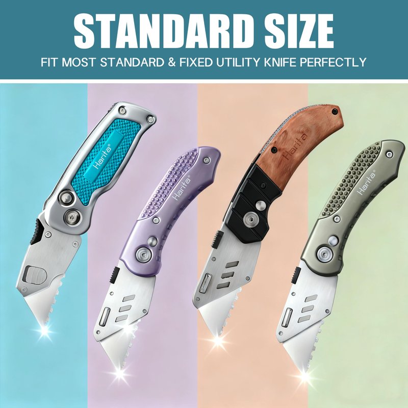 Utility Knife Blades, 30 Pack SK5 Steel Heavy Duty Box Cutter Replacement Blades with Plastic Case, Standard Size Razor Blades for Most Standard Utility Knives