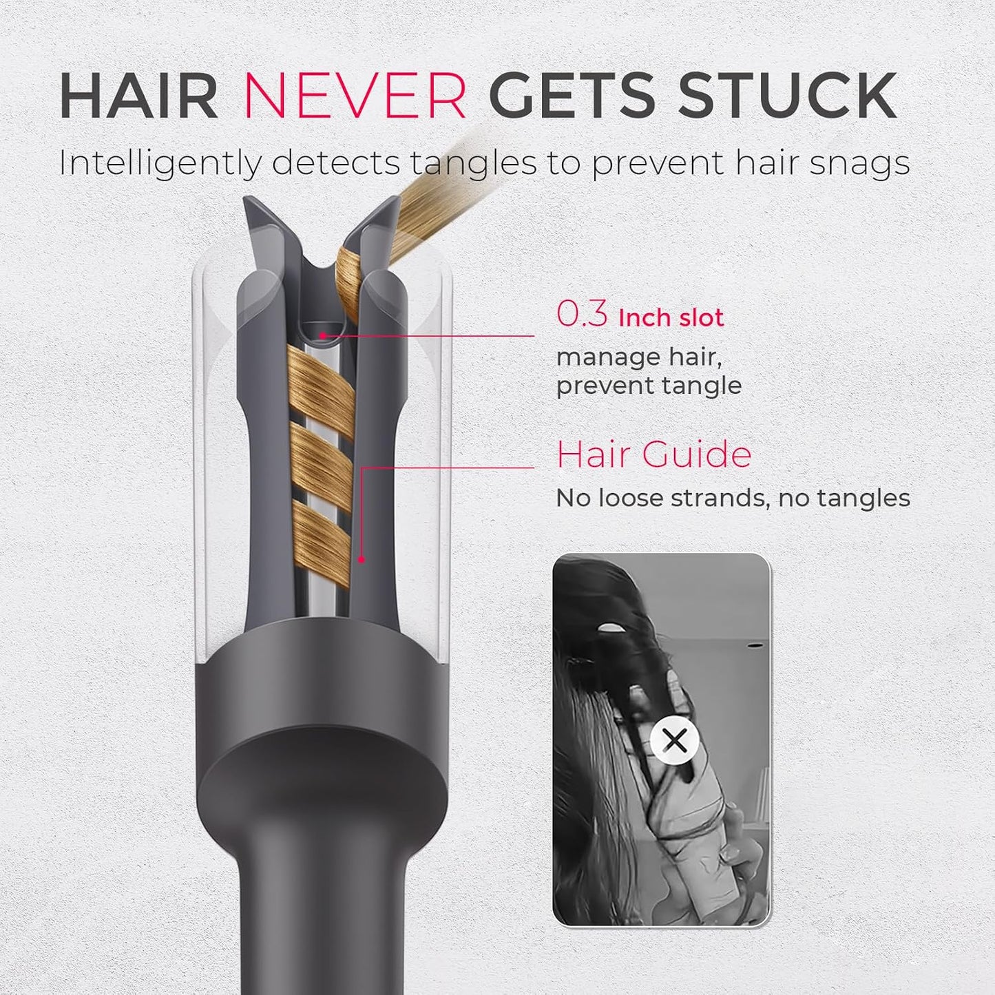 Tymo Automatic Rotating Curling Iron - 1-Inch Beach Waves Curling Wand | Dual Voltage, Lightweight & Ionic Ceramic Coating