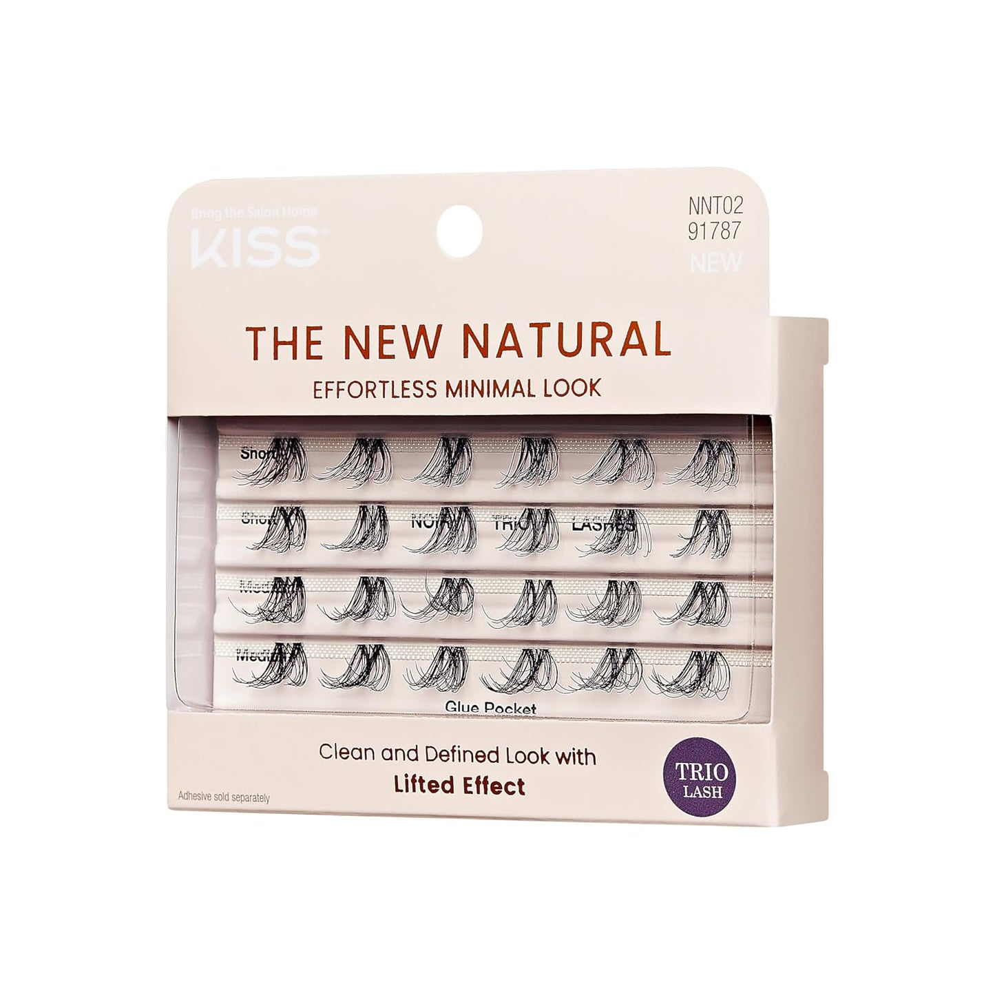False Eyelashes - Easy To Apply Reusable Lashes | Cruelty-Free Natural Volume Trio Clusters (12mm-16mm) - Style ‘Noir’