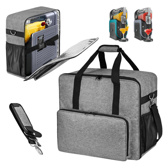 BOHEMIABY 2025Thermal Slushie Machine Carrying Bag, Large Portable Slushie Carrying Case for Ninjaa Fs301 & Fs300, Large Opening Design, Thick Padding, Removable Shoulder Strap, Accessory Bag (Gray)